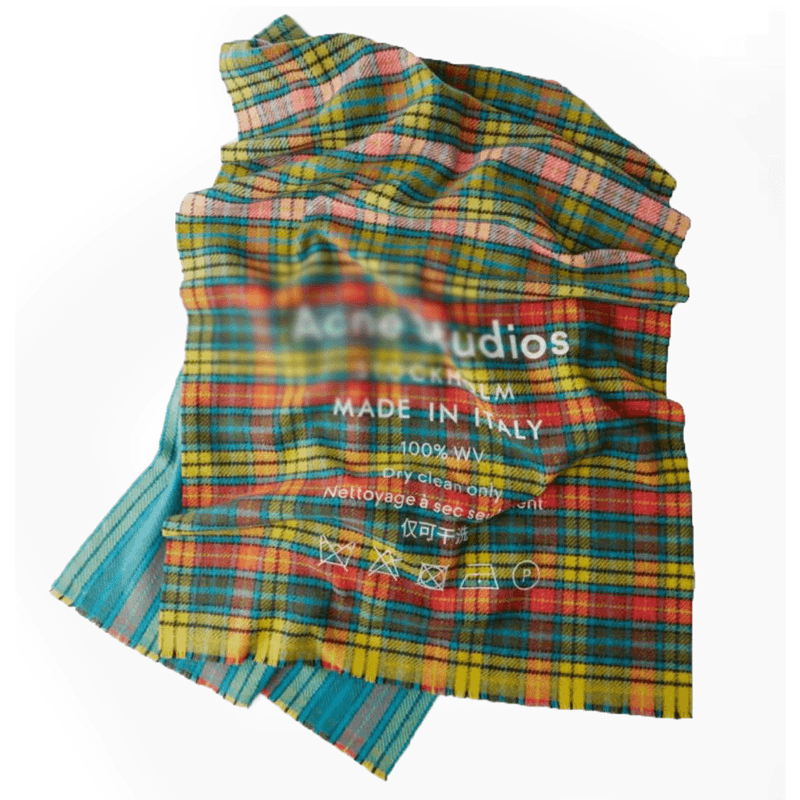 Rainbow Plaid Wool Scarf Letter Color Matching Men and Women Couple Thick Shawl