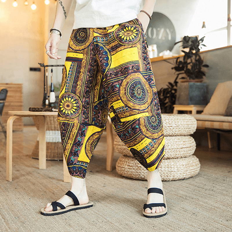 Ethnic Style Printing Baggy Harem Pants