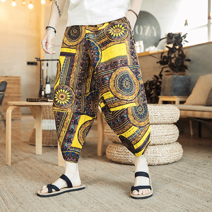 Ethnic Style Printing Baggy Harem Pants