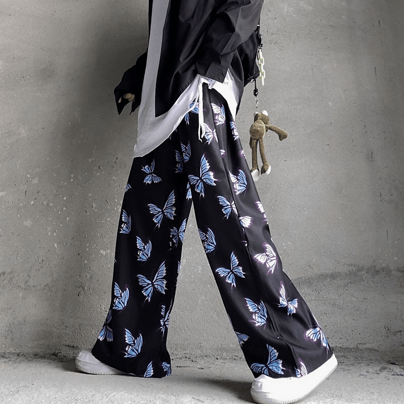 Summer Harajuku Hip Hop Style Ladies Casual Pants Printed Wide Leg Sweatpants