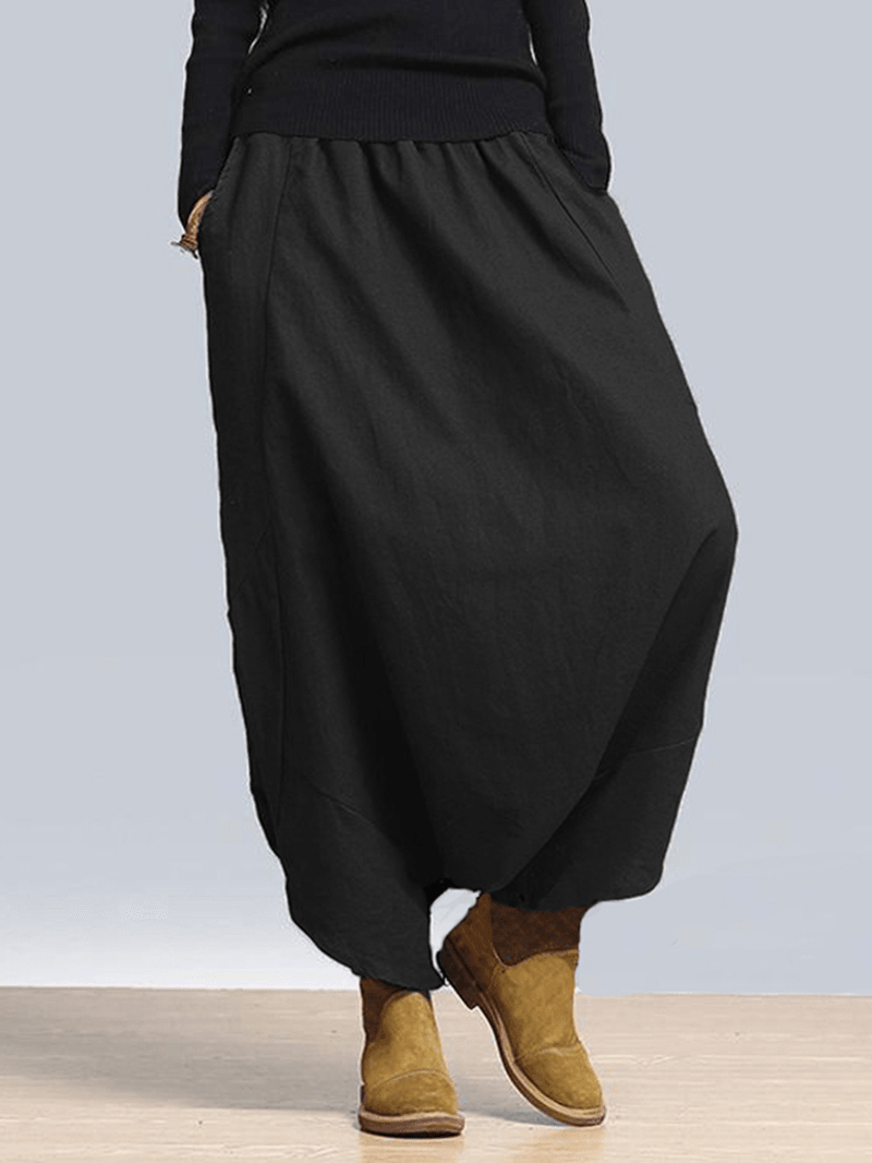 Women Elastic High Waist Street Harem Pants