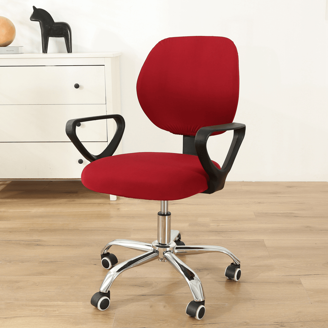 Elastic Swivel Computer Chair Seat Back Cover Office Armchair Decor Protector