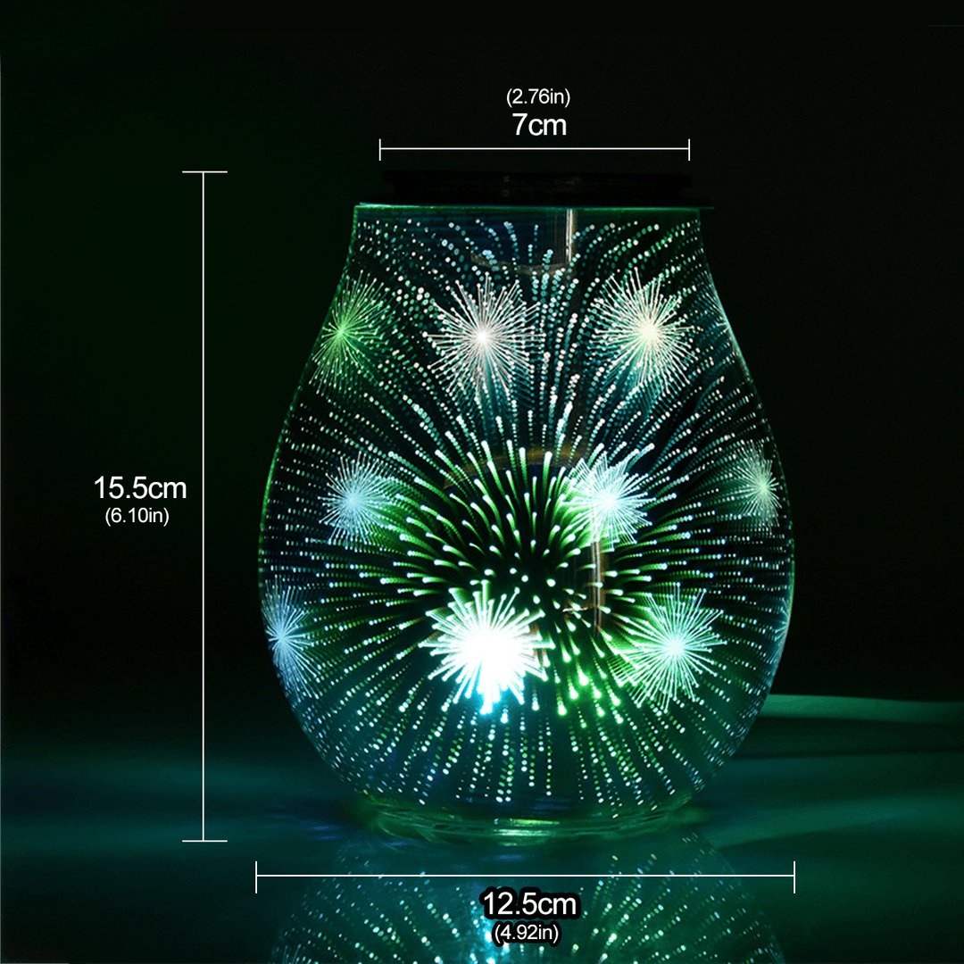 3D Glass Electric Aromatherapy Lamp Firework Pattern Colorful Lights Home Aromatherapy Machine