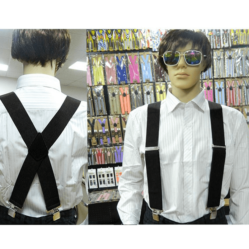 5Cm*125Cm plus Size Clip-On Suspenders Four Clips Adjustable Braces Oversize Braces Belt