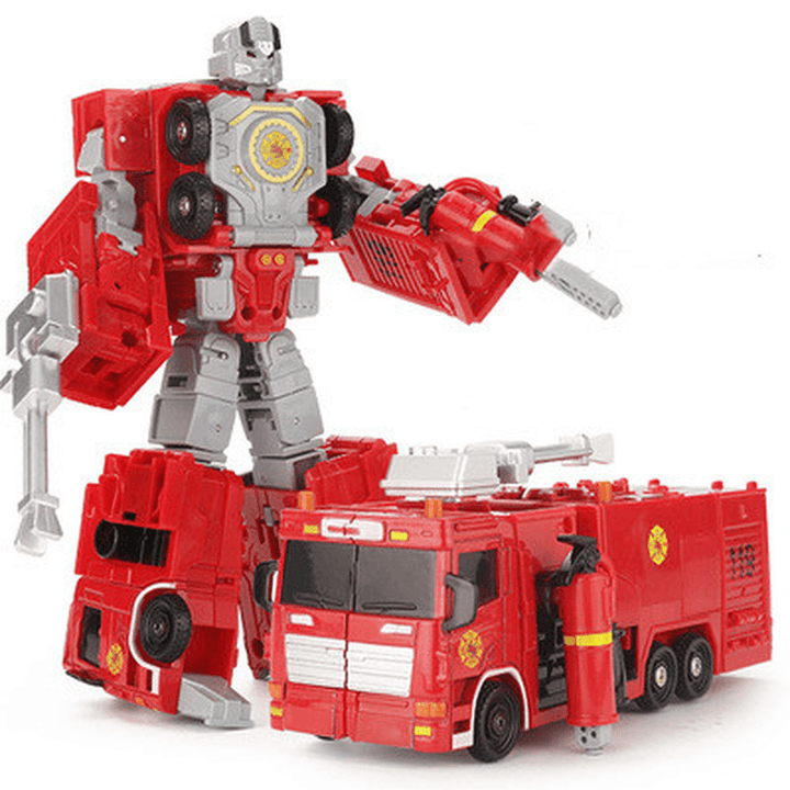 Alloy Version of the Deformed Robot Model King Kong Toy Police Car Ladder Fire Truck Fit Autobot