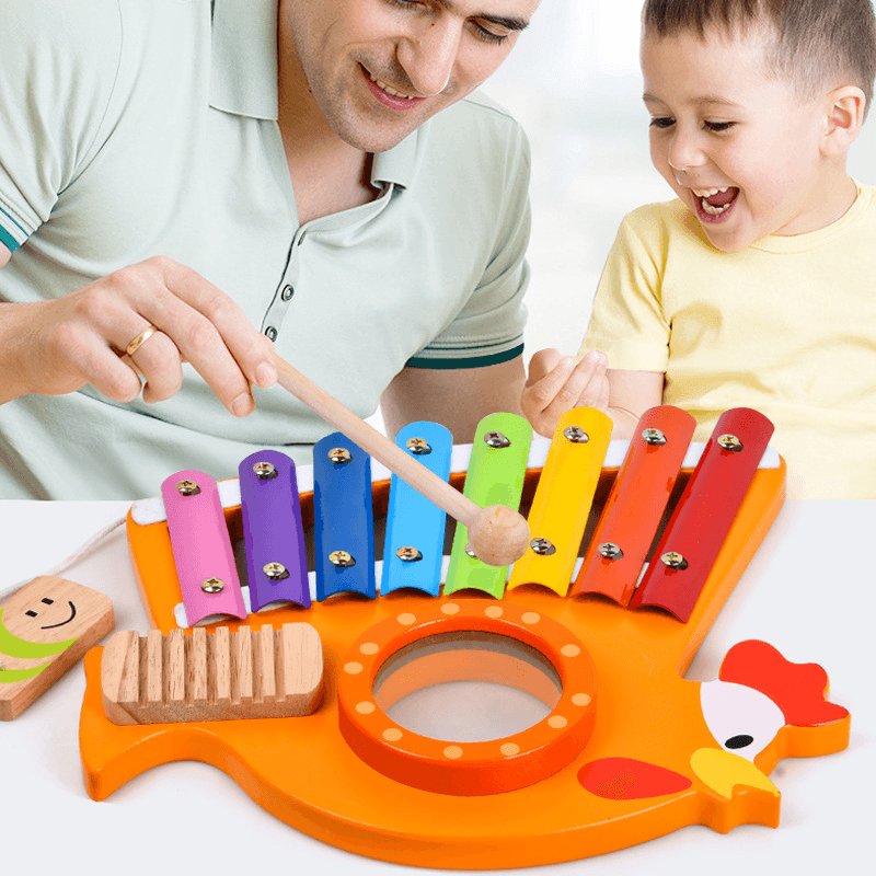 Wooden Three in One Octave Knocking Piano Toy