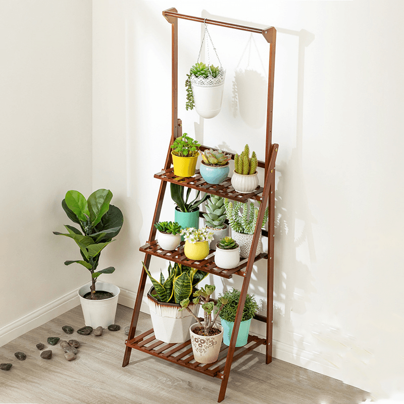 3-Layer Folding Flower Stand Floor Plant Stand for Home Office