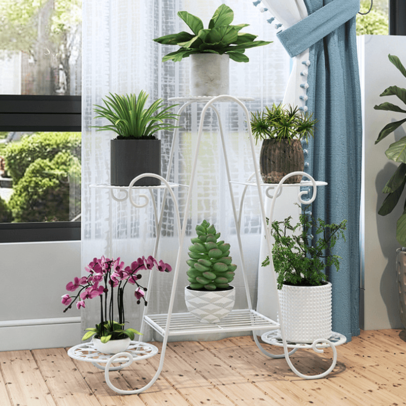 6-Layer Flower Stand Wrought Iron Plant Shelf Indoor Creative Art Rack