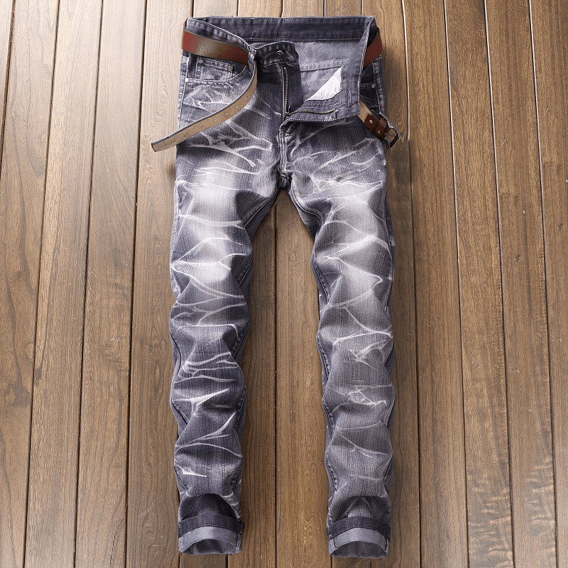 2021 New Fashion Mens Cotton Ripped Hole Jeans Casual Slim Skinny White Black Jeans Men Trousers Casual Male Hip Hop Denim Pants