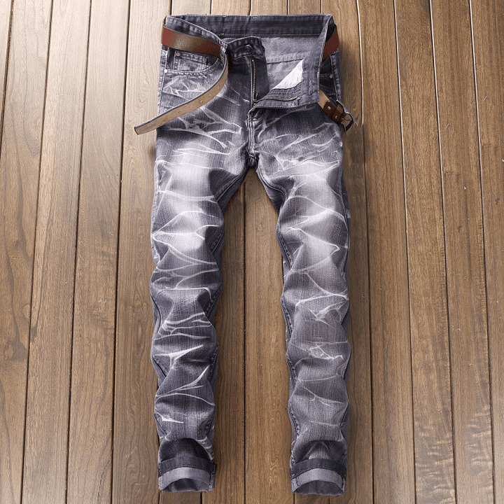 2021 New Fashion Mens Cotton Ripped Hole Jeans Casual Slim Skinny White Black Jeans Men Trousers Casual Male Hip Hop Denim Pants