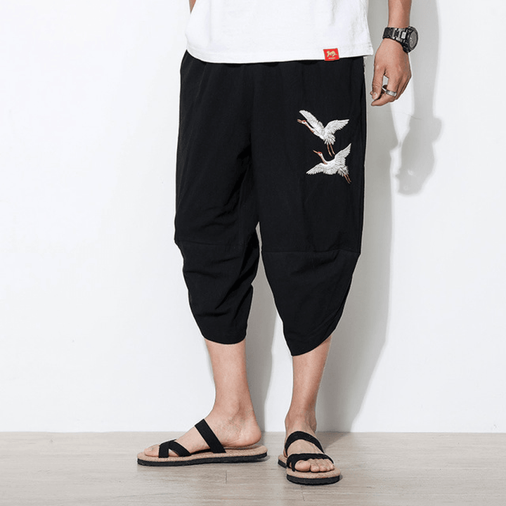 Loose Breathable Cotton Linen Chinese Style Casual Shorts