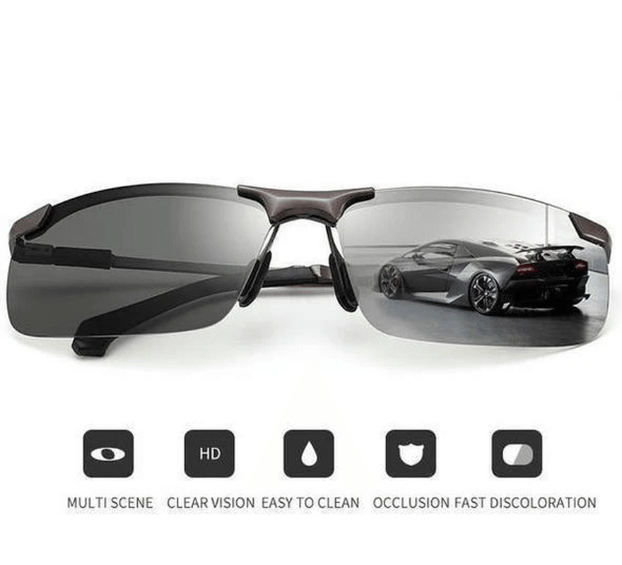 Photochromic Driving Sunglasses with Polarized Lens for Riding Outdoor