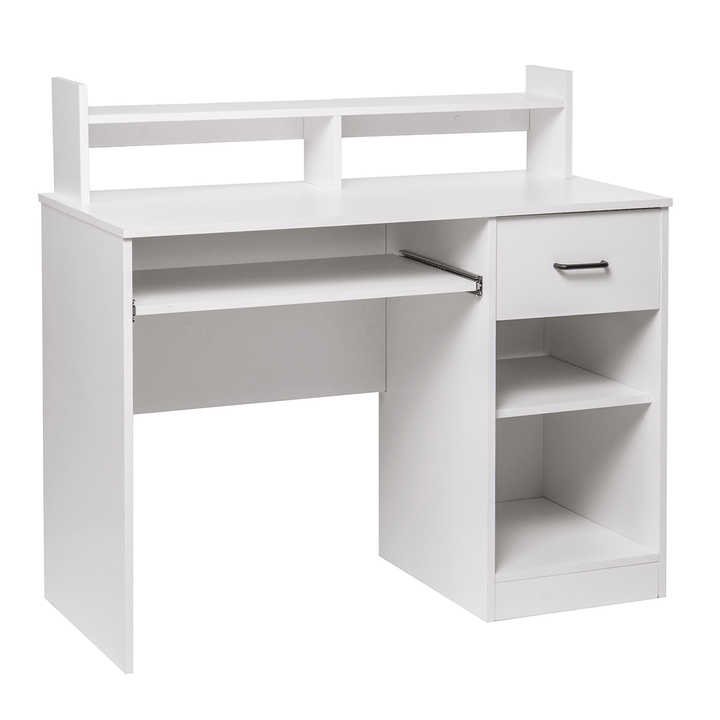 Computer Desk with Drawers Storage Shelf Keyboard Tray Home Office Laptop Desk Desktop Table for Small Spaces