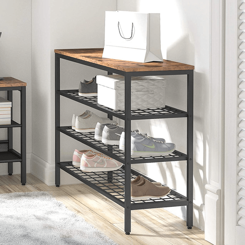 Shoe Cabinet 5-Tier Shoe Storage Organizer with 4 Metal Mesh Shelves Suitable for Living Room Bedroom