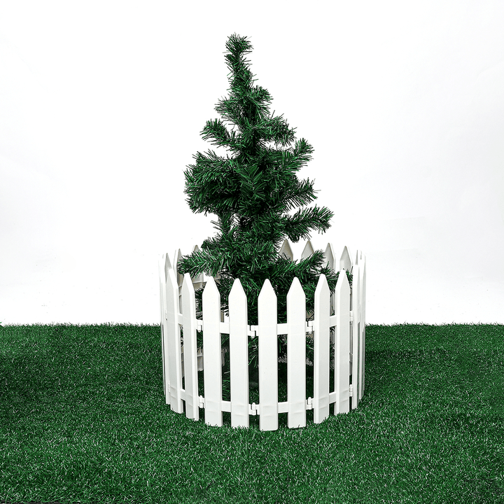 12PCS Plastic Fence Decorations White Home Christmas Xmas Tree Ornaments Miniature Border Grass Lawn Edge Fence