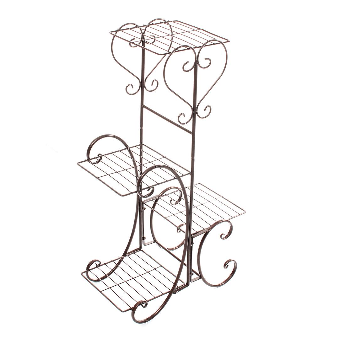 4 Tier Metal Shelves Flower Pot Plant Stand Plant Display Rack Holder Indoor Outdoor Home Garden Patio Decor