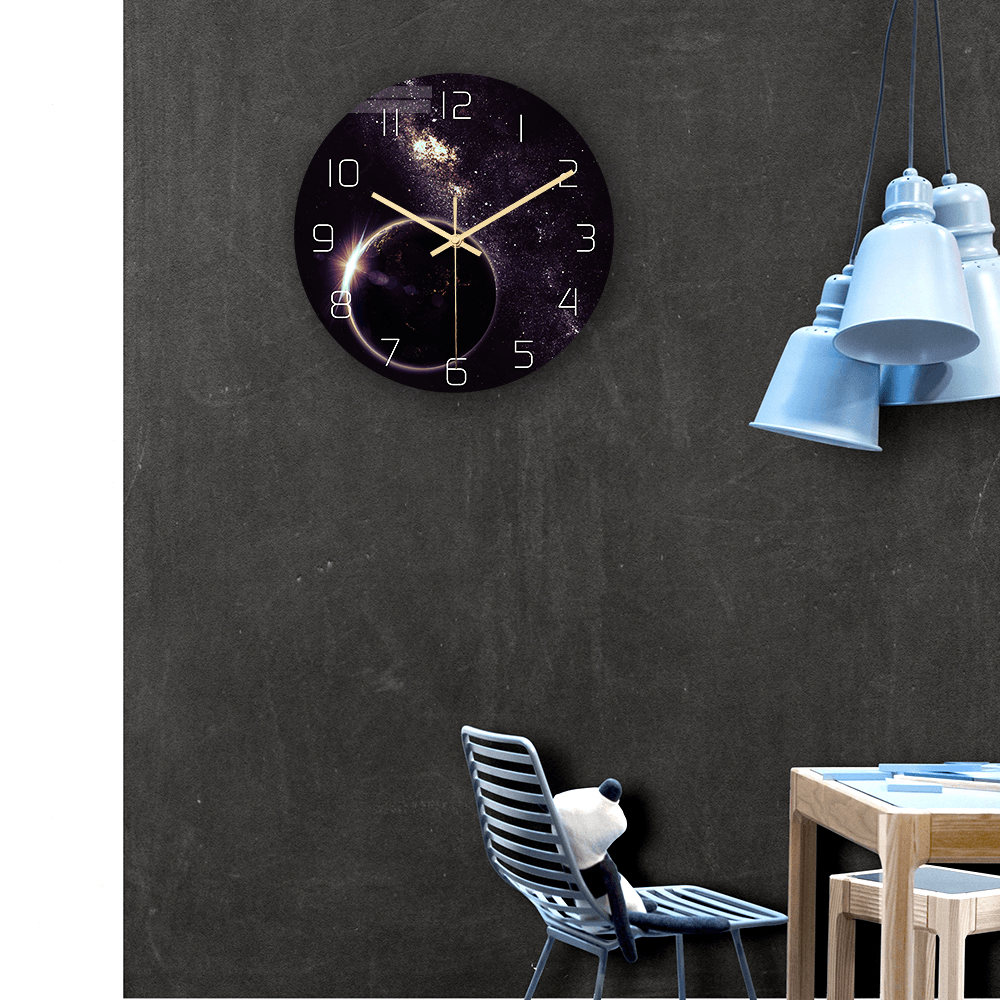 CC022 Creative Starry Pattern Wall Clock Mute Wall Clock Quartz Wall Clock for Home Office Decorations