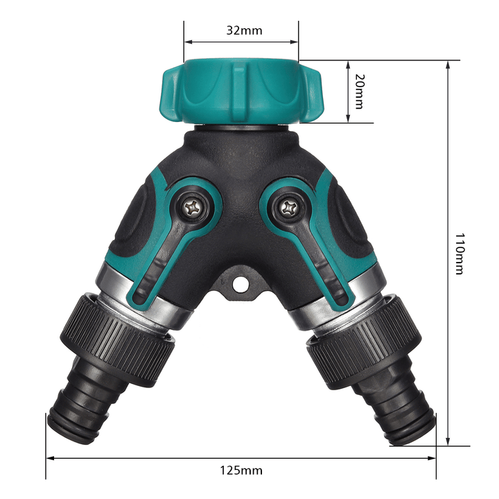 Y-Shaped Tap Joint Valve Connector Plastic Double Pass with 2 Adapters American Standard