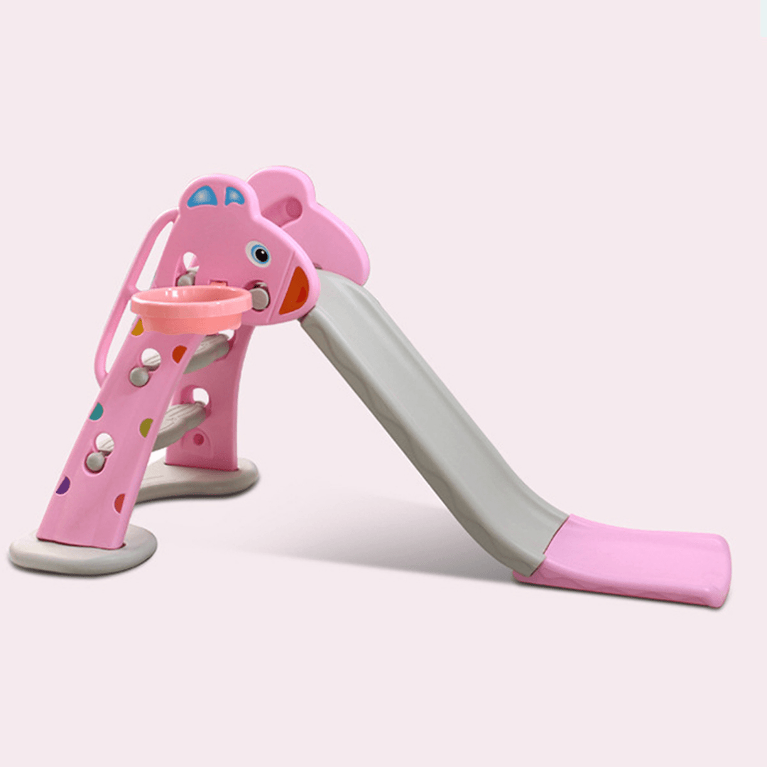 2-In-1 Kids Baby Slide Climber Multifunctional Basketball Frame Sports Toys Indoor Household Playground Children Gift for 0-6 Years Old - MRSLM