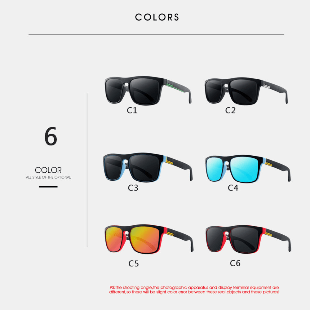 Men Full Square Frame HD Polarized UV Protection Outdoor Sunshade Sunglasses