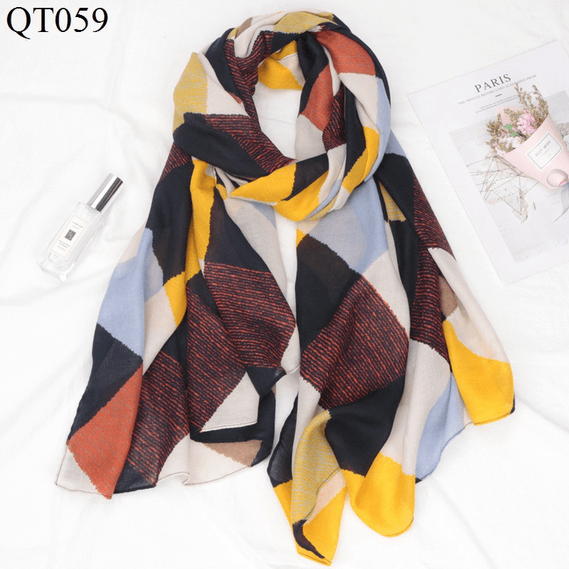 New Korean Style Cotton and Linen Scarf Women Fashion Trend Plaid Scarf Shawl Dual-Use