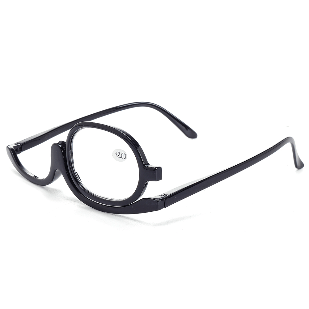 Unisex Rotatable Magnify Eye Makeup Cosmetic Glasses Reading Glasses Flip-Up round Glasses