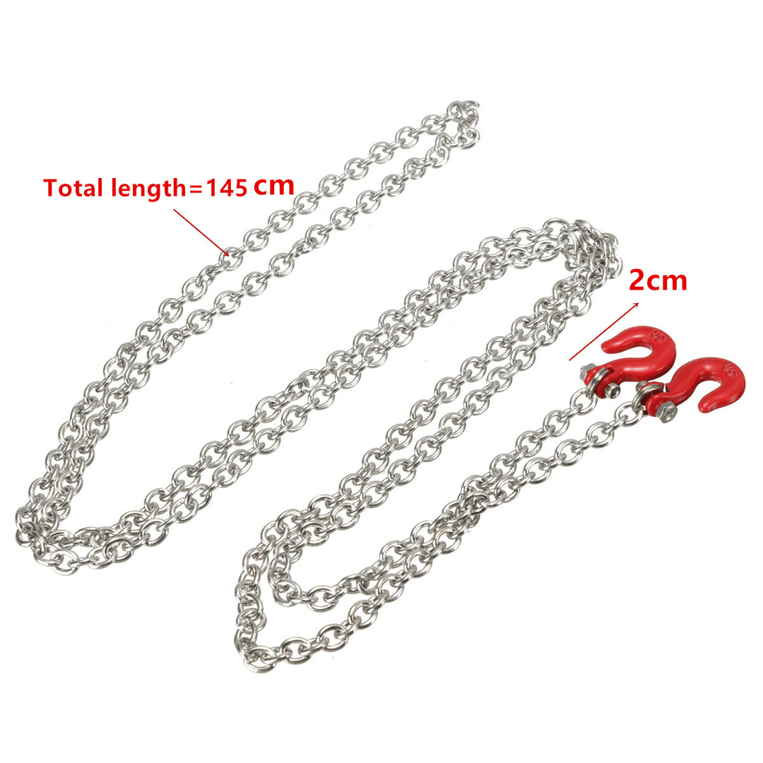 Scale Trailer Rope Chain with Coupler Climbing Hook Crawler Truck 145Cm