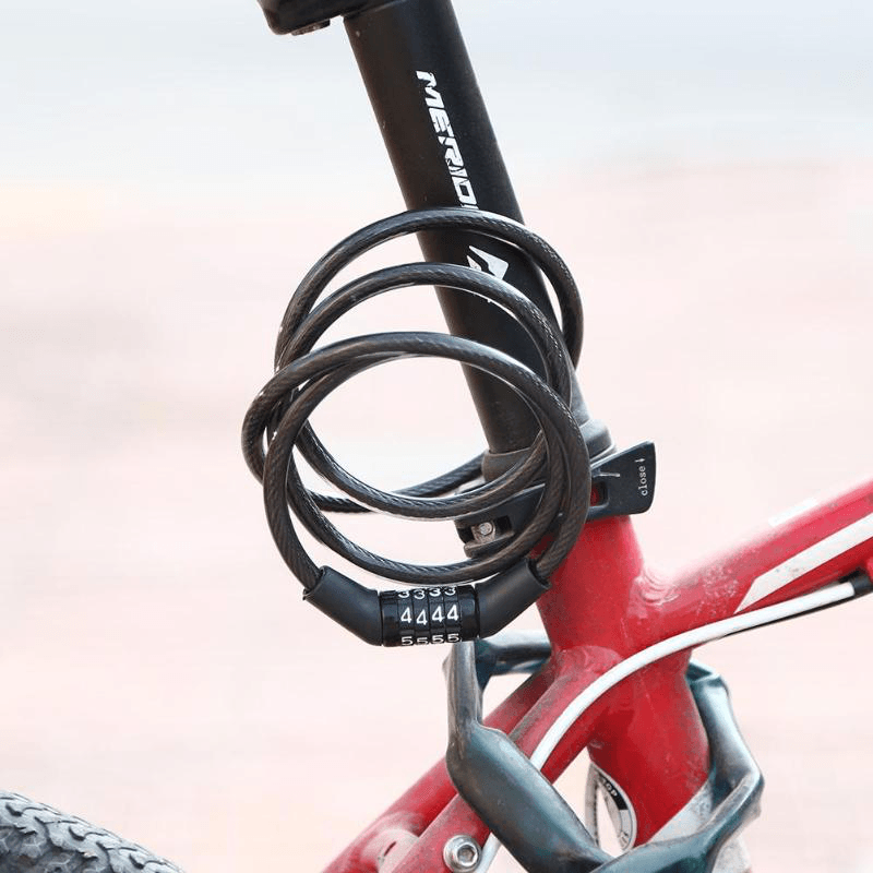 Bike Lock 4 Digit Code Combination Bicycle Security Lock Bike Chain Lock Security Reinforced anti Theft Cable Password Lock