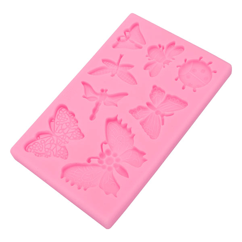 Butterfly Dragonfly Insects Silicone Mold Fondant Cake Mould Baking Tool