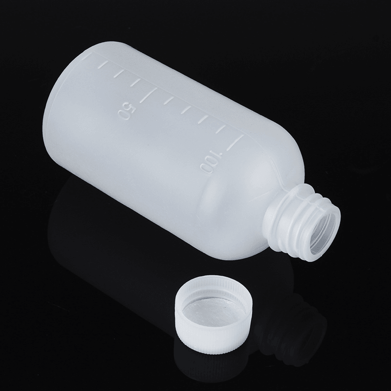 100Ml Empty Plastic Sample Reagent Liquid Storage Bottle Graduated Small Mouth Laboratory Container