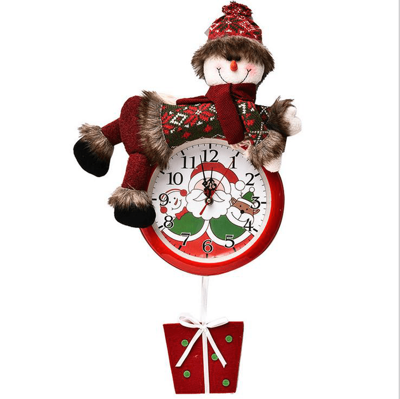 2020 Christmas Wall Hanging Clock New Fashion Battery Powered Needle Clocks Xmas for Home Party Pendant Decor - MRSLM