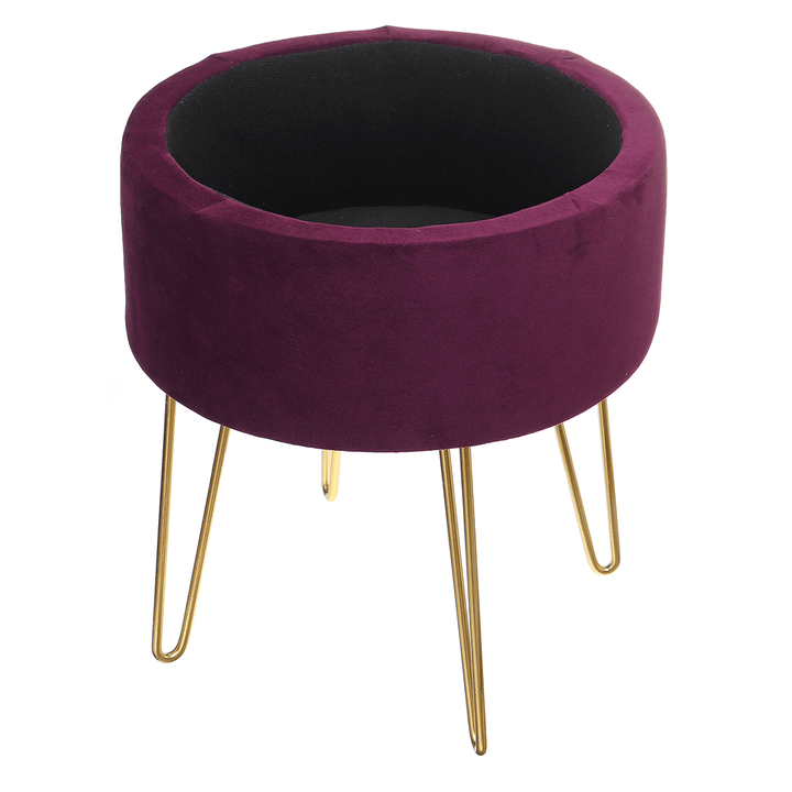 Velvet Storage Footstool Sofa Ottoman Footrest Makeup Dressing Table Stool Storage Box Bench Seat Chair Home Office Furniture