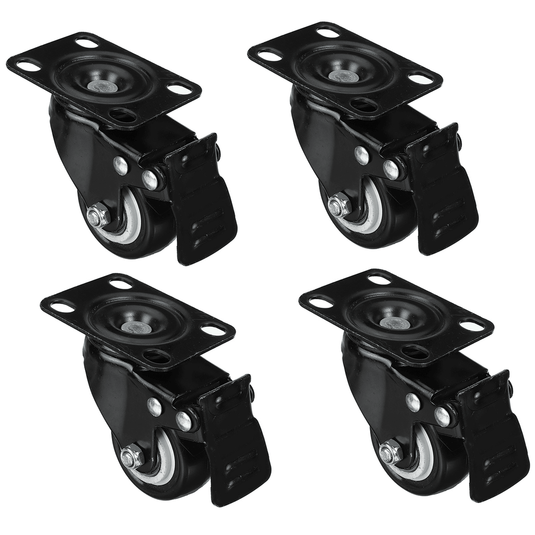 4Pcs 2" 50Mm Swivel Castor Wheel Heavy Duty 200KG Trolley Furniture Caster Rubber