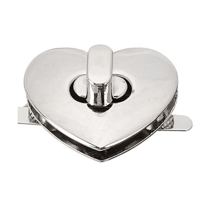 DIY Heart Shape Clasp Turn Twist Metal Lock Buckle for Handbag Bag Purse - MRSLM