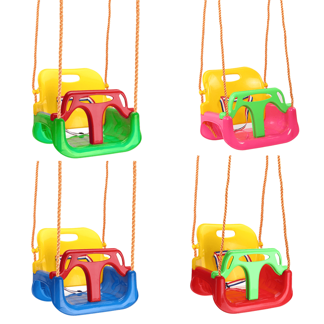 3-IN-1 Outdoor High Back Toddler Baby Swing Set Children Full Bucket Seat Swing for outside Playground Park