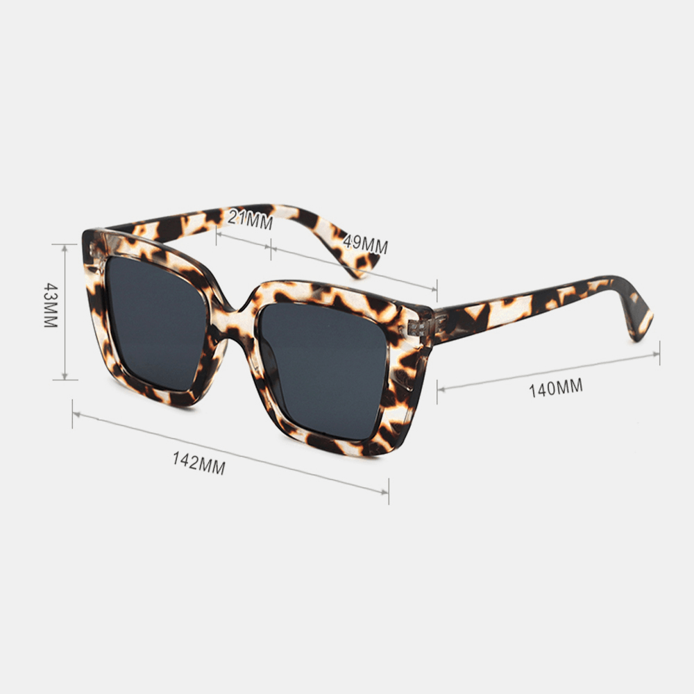 Unisex Leopard Thicken Full Frame Casual UV Protection Polarized Sunglasses