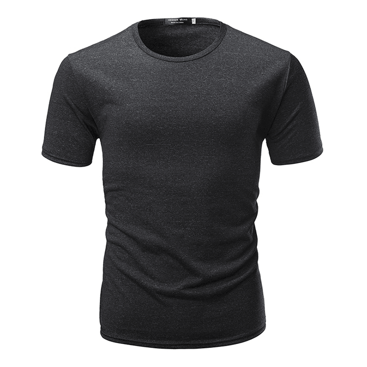 R Mens Cotton Short Sleeve O-Neck Slim T-Shirts