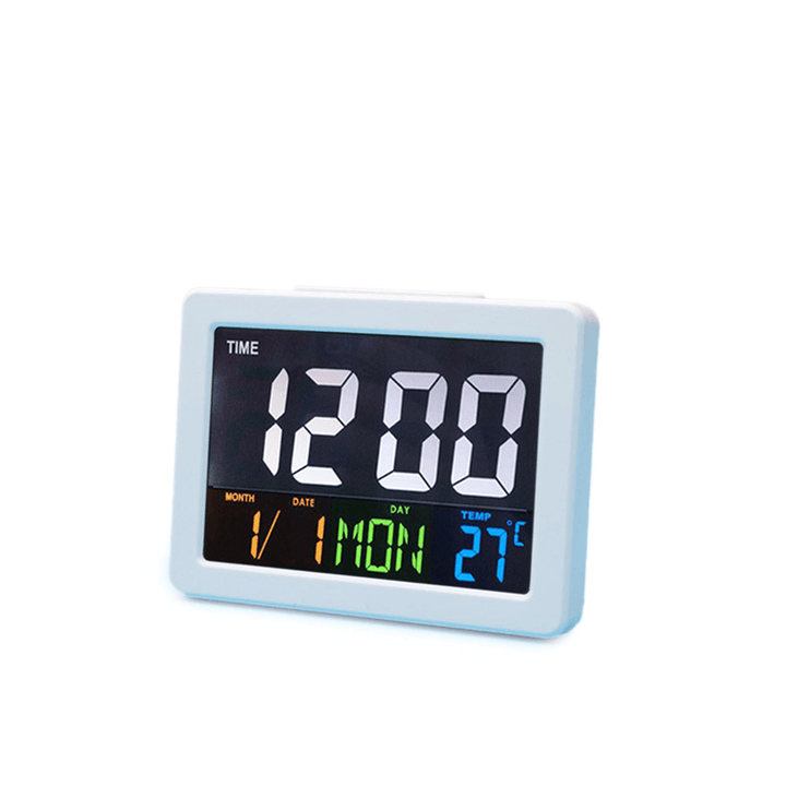 Calendar Multifunction Gift Home Temperature Clock LCD Display Desktop Electronic Digital LED Large Alarm Clock - MRSLM