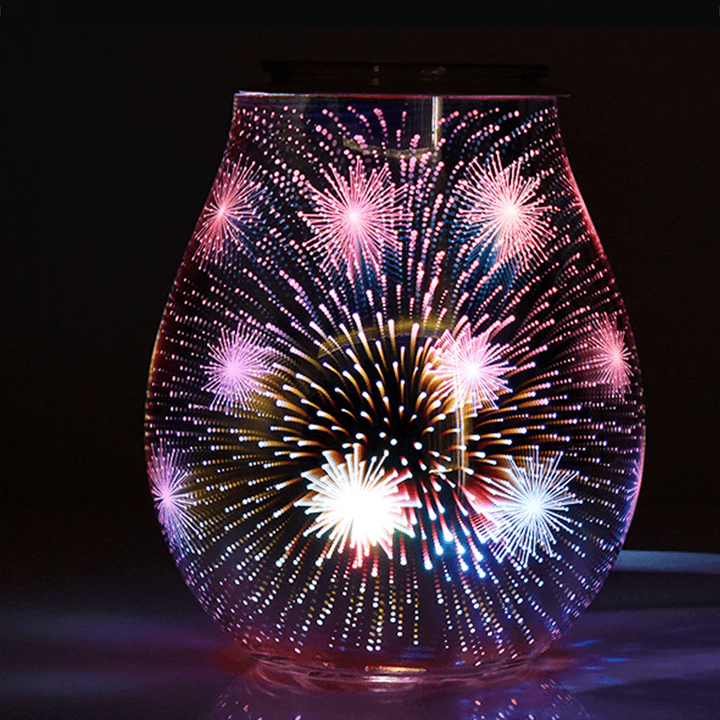 3D Glass Electric Aromatherapy Lamp Firework Pattern Colorful Lights Home Aromatherapy Machine