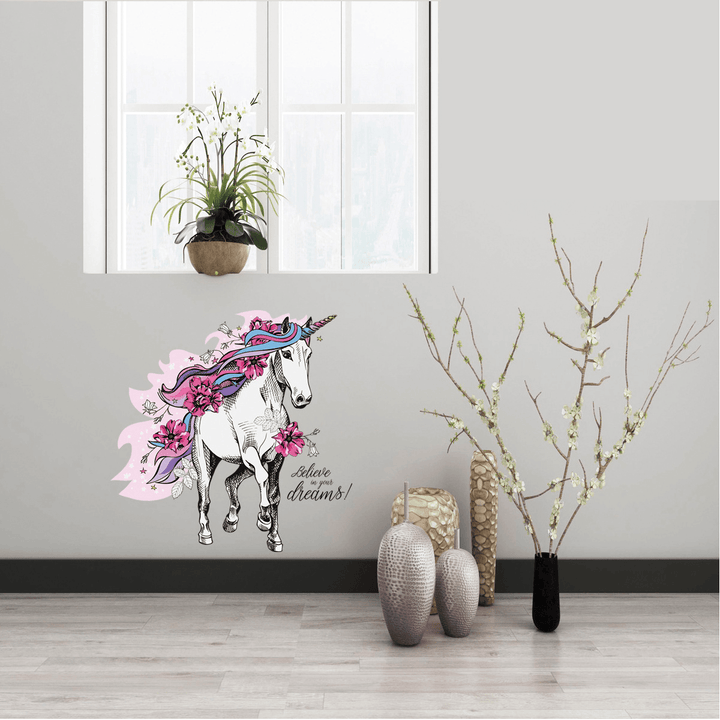 Magical Running Horse Removable PVC Wall Sticker Background Kids Bedroom Decals