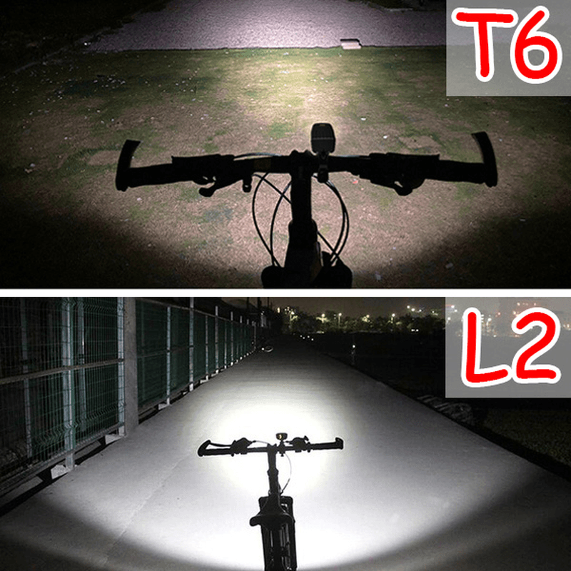 BIKIGHT 800LM T6/L2 Bicycle Light Mountain Bike LED Flashlight Night Riding Headlight USB Charging