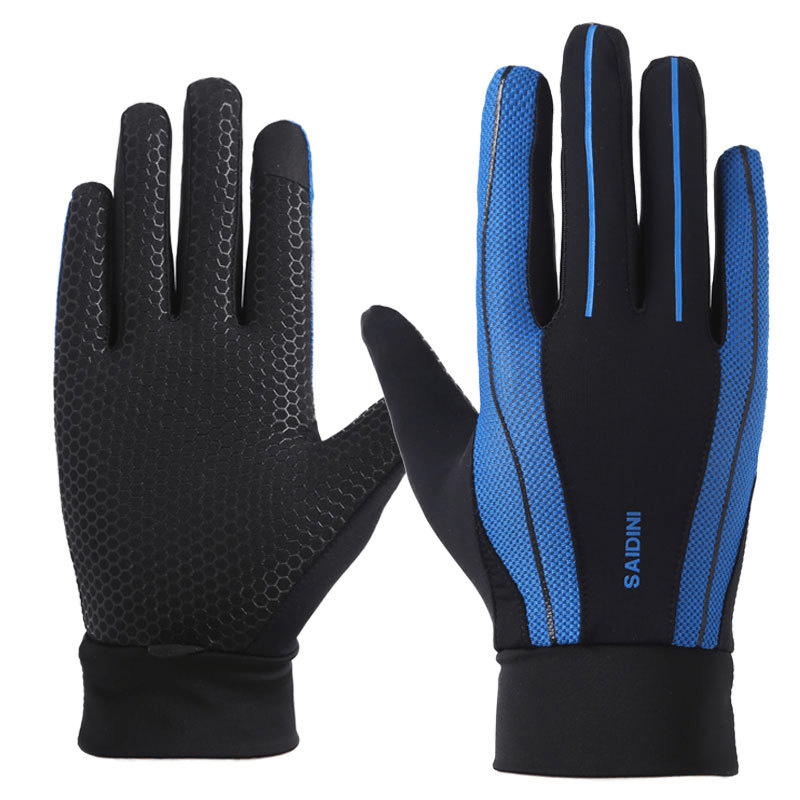 Mens Silicone Riding Non-Slip Touch Screen Gloves Thicken Windproof Full Finger Glove