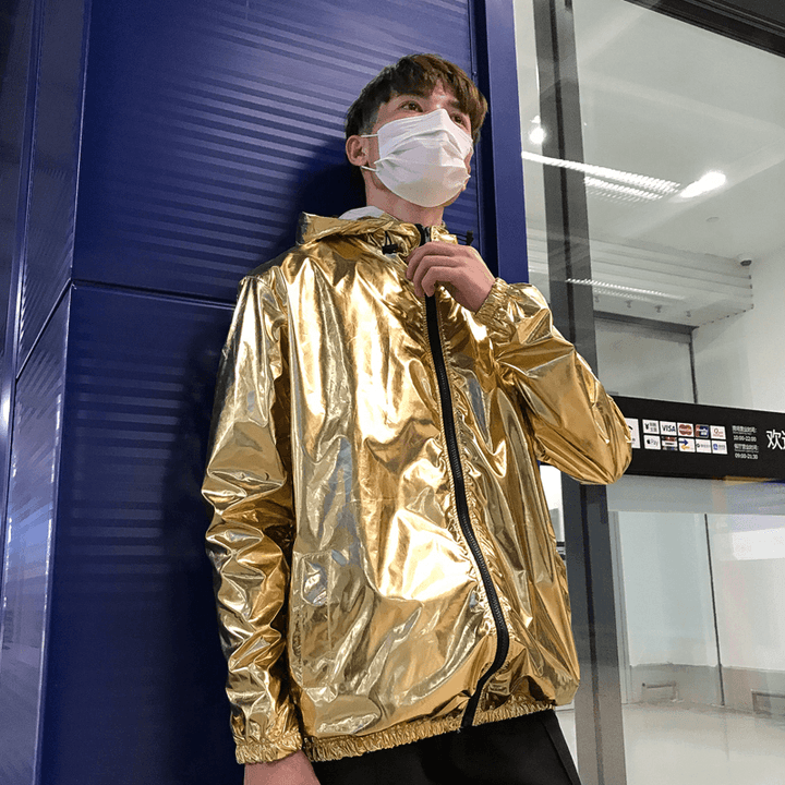 Gold and Silver Reflective Laser Show Shiny Jacket