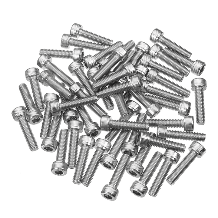 Suleve‚Ñ¢ M5SH4 50Pcs M5 Stainless Steel Hex Socket Cap Head Screws Bolts 8-30Mm Optional Length