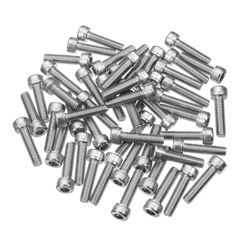 Suleve™ M5SH4 50Pcs M5 Stainless Steel Hex Socket Cap Head Screws Bolts 8-30Mm Optional Length