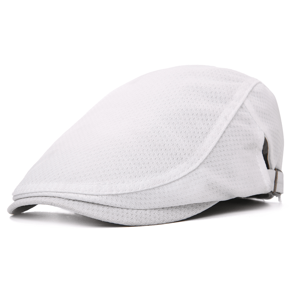 Men Polyester Mesh Breathable Beret Hat Ivy Newsboy Caps - MRSLM