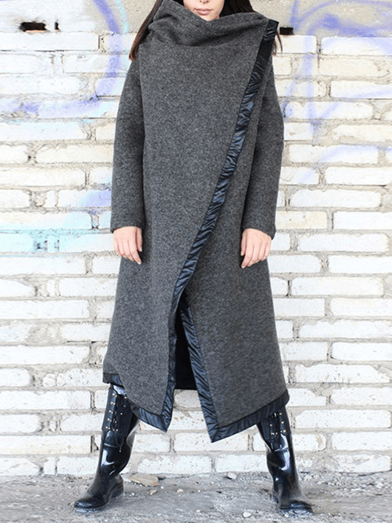 Casual Women Loose Stand Collar Long Coats