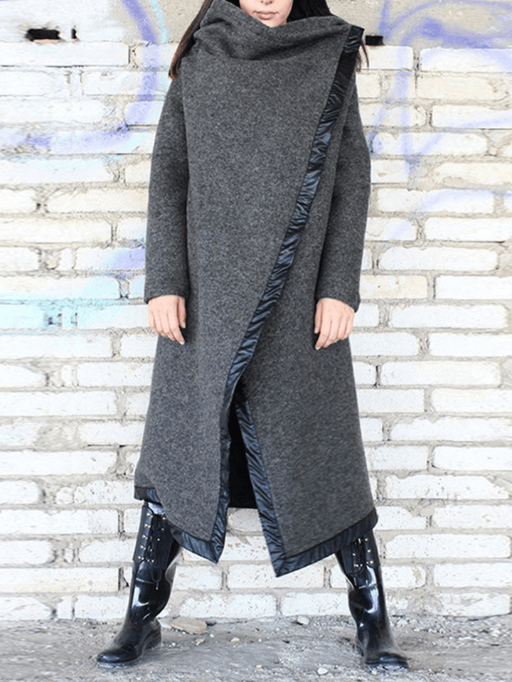 Casual Women Loose Stand Collar Long Coats