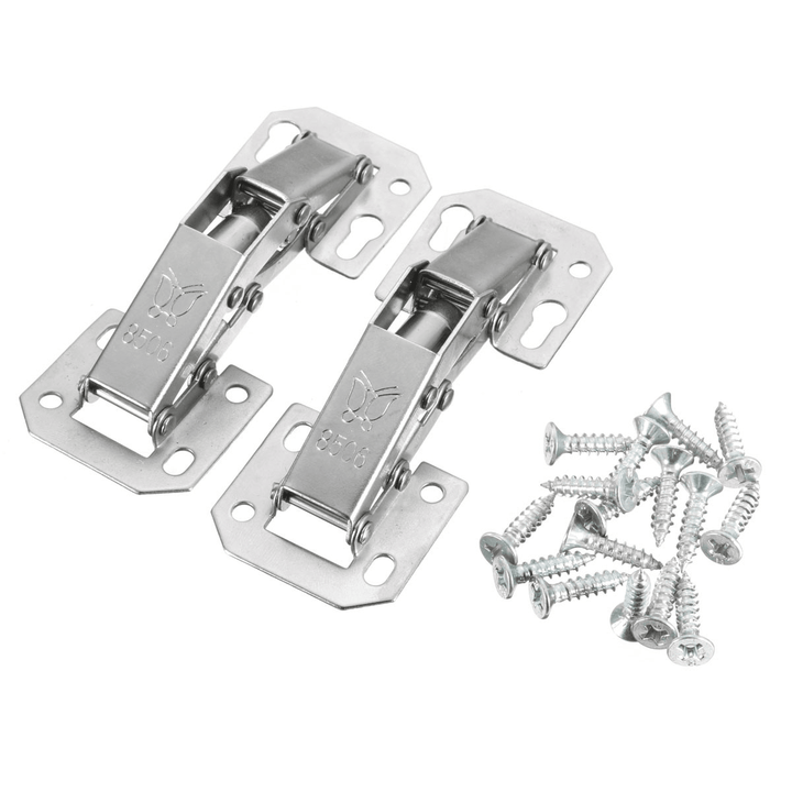 2Pcs Cabinet Bridge Hinge Cupboard Door Hinge 90° Easy Mount Concealed Cabinet Kitchen Cupboard Sprung Door Drawer Hinges