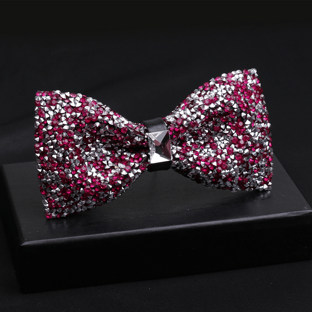 Fashionable Men'S Shiny Diamond Bow Tie